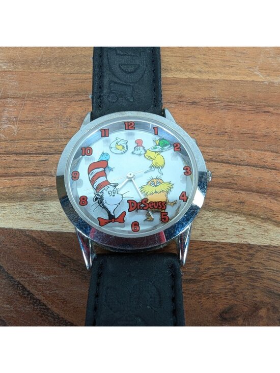 Vintage Dr Seuss Watch Women Silver Tone 1997 Tick Tocking Time Tickers main image 6
